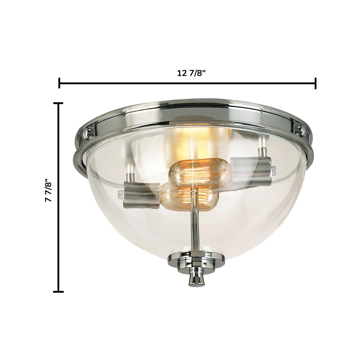 Cecilia 2 Light 12.87 inch Chrome Flush Mount Ceiling Light